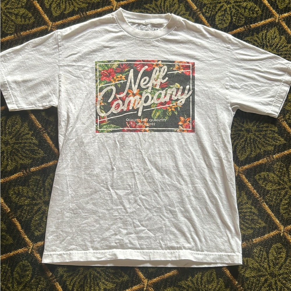 Neff White Floral Graphic Tee